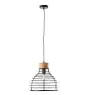 Brilliant Avia Pendelleuchte Metall Holz Schwarz | 350mm - Geeignet für 1x E27